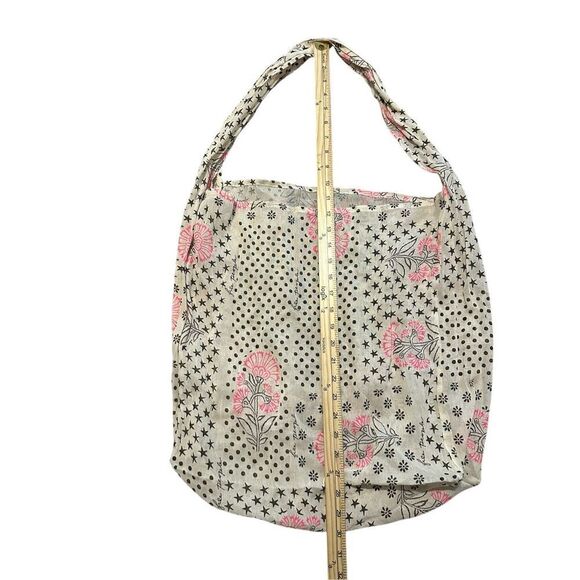 Beautiful Free People Large Reusable Shopping Tote Shoulder Bag  Print Gauzy Boh - Picture 3 of 4